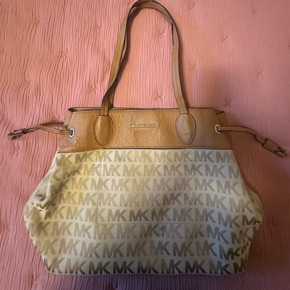 Michael Kors Signature Tan and Brown Tote